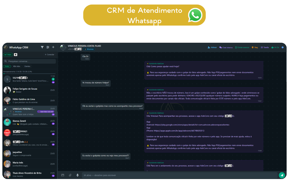 CRM WhatsApp AdvCore